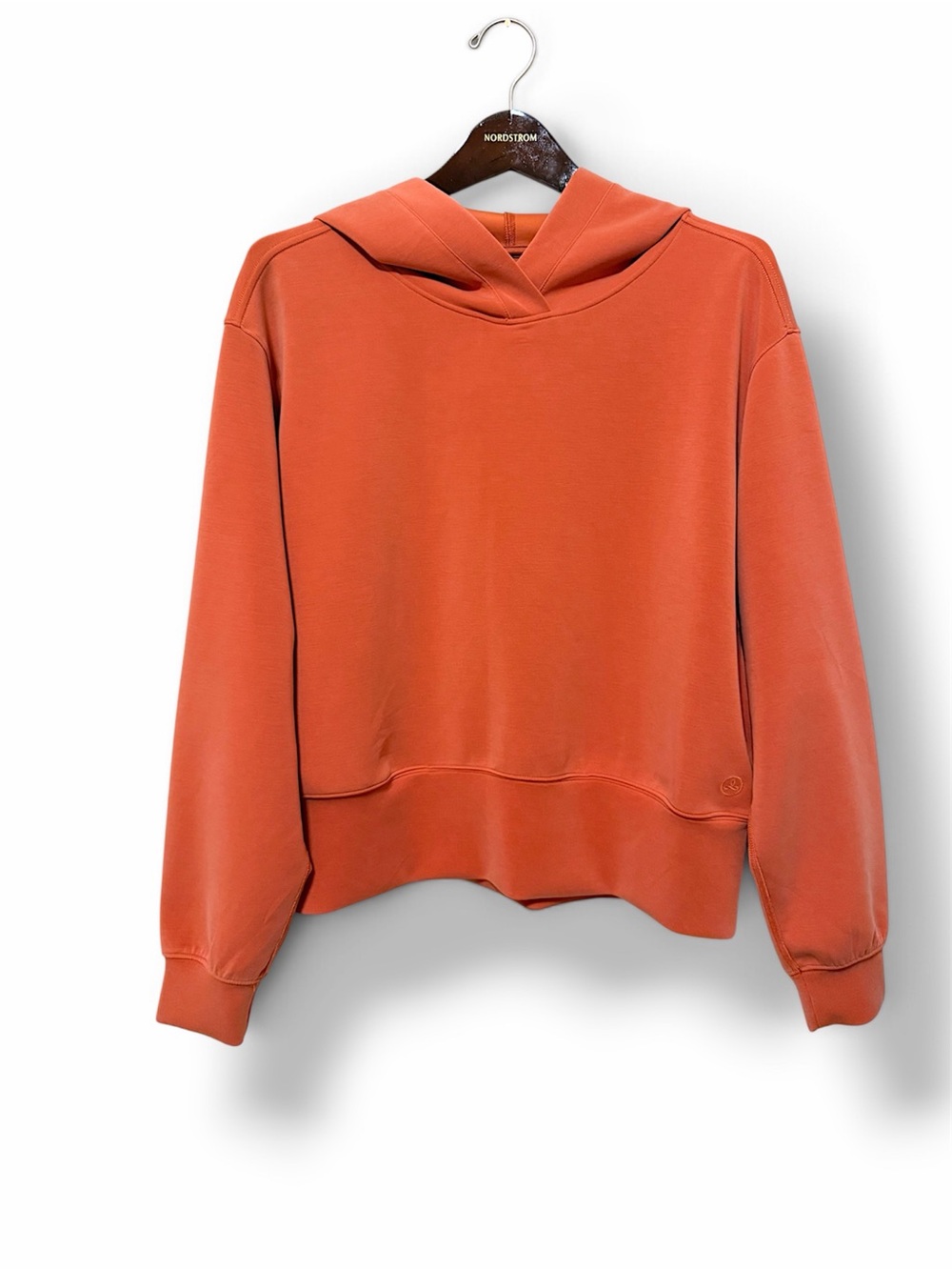 Prana scuba pullover hoodie, burnt orange, relaxed fit, size M